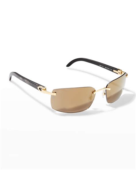 cartier men's rectangular sunglasses|cartier rimless eyeglasses for men.